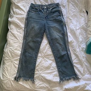Cropped zipper jeans
